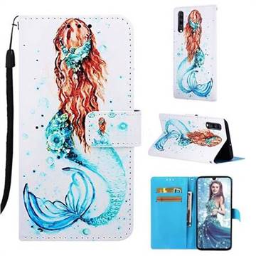 Mermaid Matte Leather Wallet Phone Case for Samsung Galaxy A70