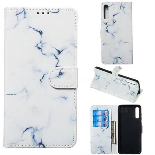 Soft White Marble PU Leather Wallet Case for Samsung Galaxy A70