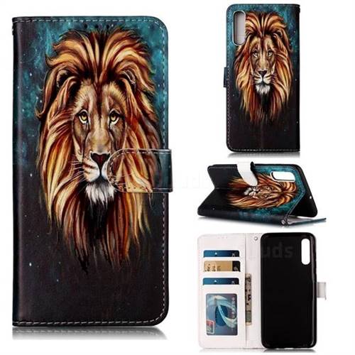 Ice Lion 3D Relief Oil PU Leather Wallet Case for Samsung Galaxy A70