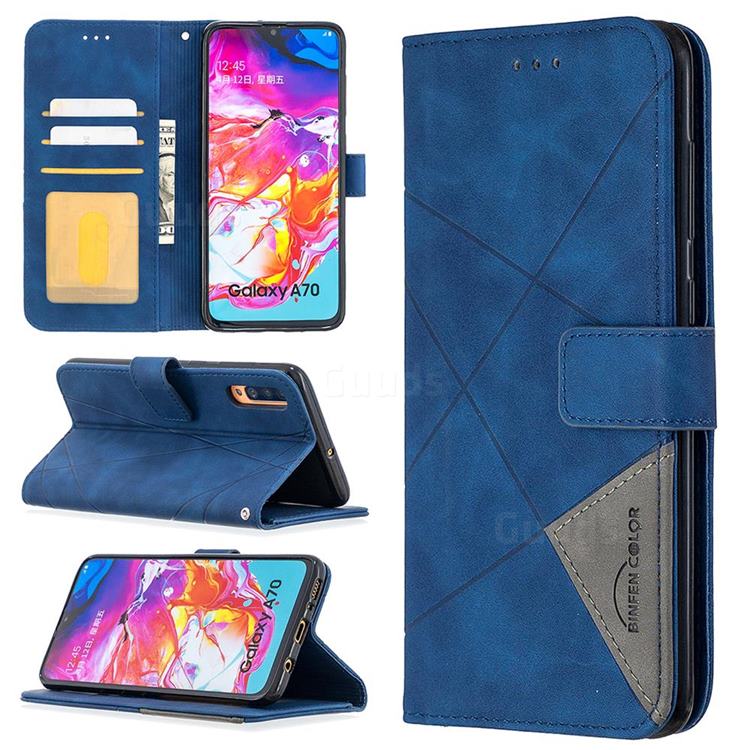 Binfen Color BF05 Prismatic Slim Wallet Flip Cover for Samsung Galaxy A70 - Blue
