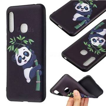 Bamboo Panda 3D Embossed Relief Black Soft Back Cover for Samsung Galaxy A70e