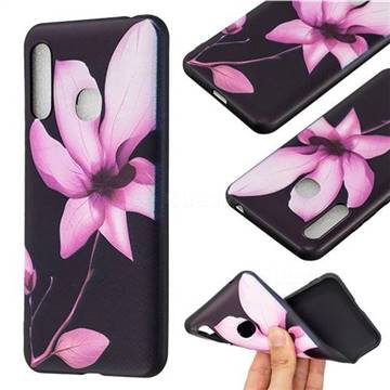 Lotus Flower 3D Embossed Relief Black Soft Back Cover for Samsung Galaxy A70e