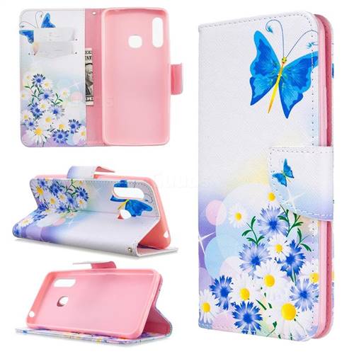 Butterflies Flowers Leather Wallet Case for Samsung Galaxy A70e