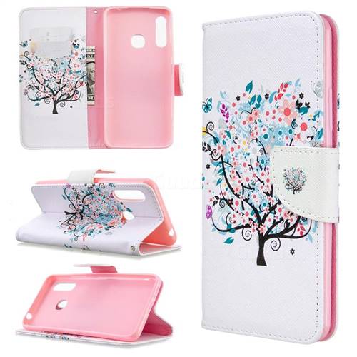 Colorful Tree Leather Wallet Case for Samsung Galaxy A70e