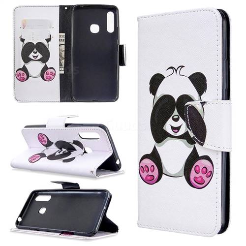 Lovely Panda Leather Wallet Case for Samsung Galaxy A70e
