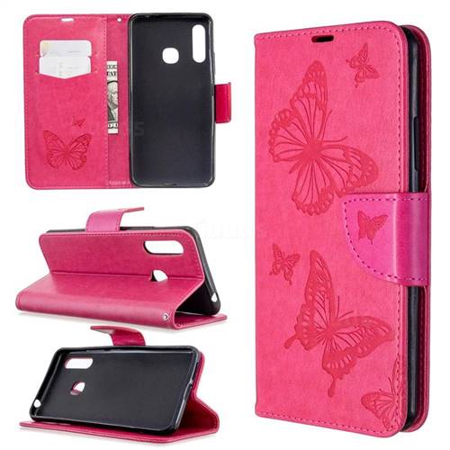 Embossing Double Butterfly Leather Wallet Case for Samsung Galaxy A70e ...