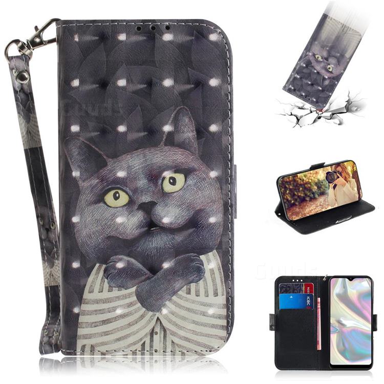 Cat Embrace 3D Painted Leather Wallet Phone Case for Samsung Galaxy A70e