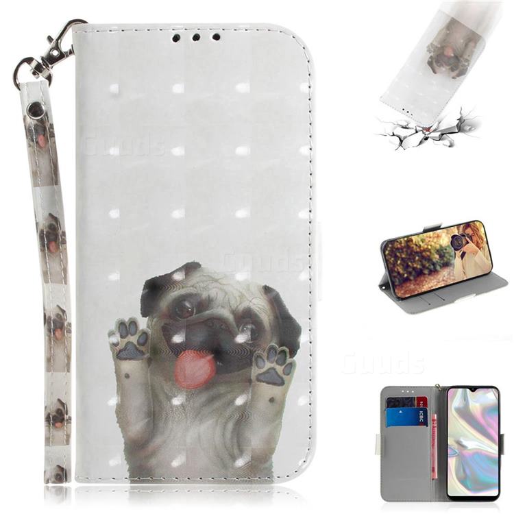 Pug Dog 3D Painted Leather Wallet Phone Case for Samsung Galaxy A70e