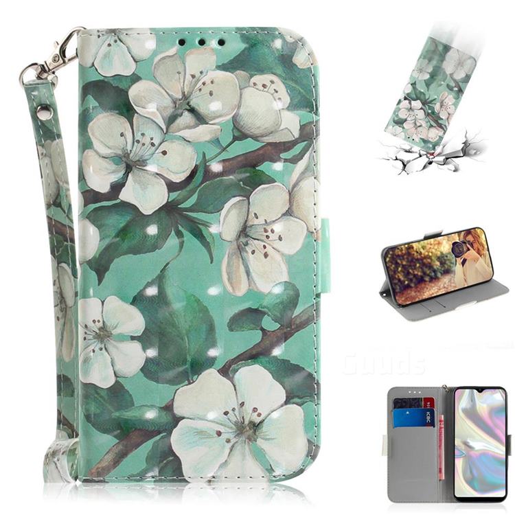 Watercolor Flower 3D Painted Leather Wallet Phone Case for Samsung Galaxy A70e