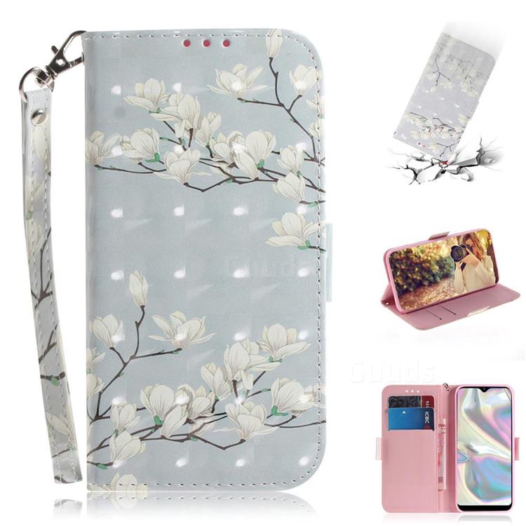Magnolia Flower 3D Painted Leather Wallet Phone Case for Samsung Galaxy A70e