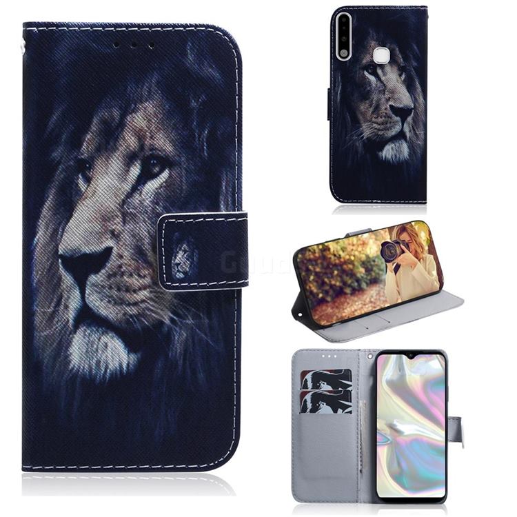 Lion Face PU Leather Wallet Case for Samsung Galaxy A70e