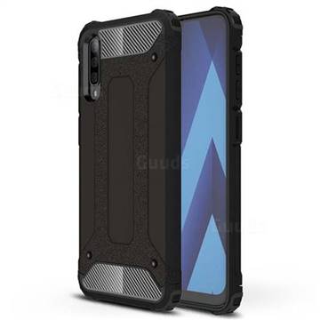 King Kong Armor Premium Shockproof Dual Layer Rugged Hard Cover for Samsung Galaxy A70s - Black Gold