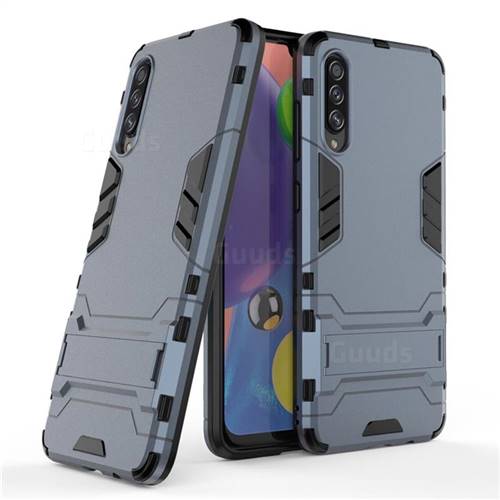 Armor Premium Tactical Grip Kickstand Shockproof Dual Layer Rugged Hard Cover for Samsung Galaxy A70s - Navy