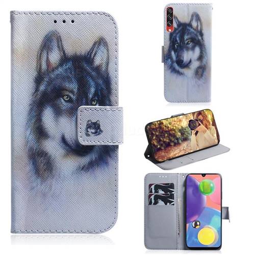 Snow Wolf PU Leather Wallet Case for Samsung Galaxy A70s