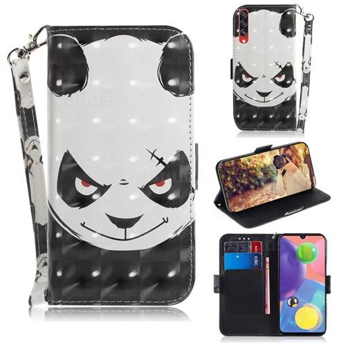 Angry Bear 3D Painted Leather Wallet Phone Case for Samsung Galaxy A70s