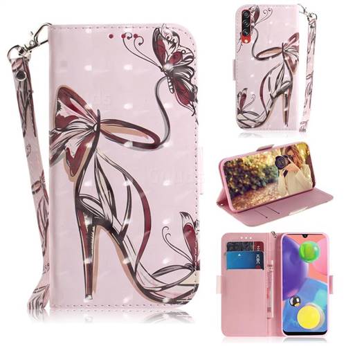 Butterfly High Heels 3D Painted Leather Wallet Phone Case for Samsung Galaxy A70s