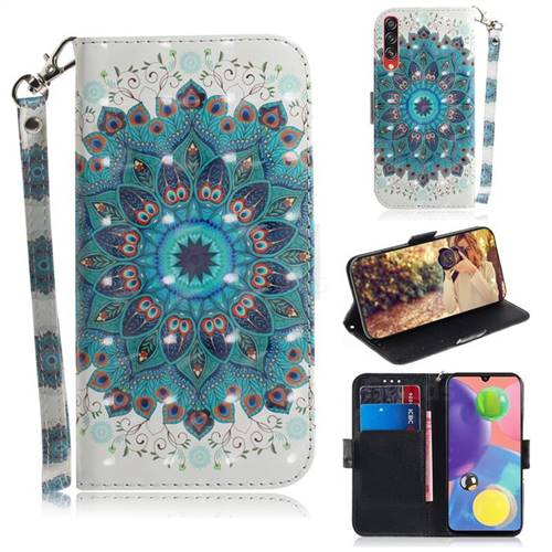 Peacock Mandala 3D Painted Leather Wallet Phone Case for Samsung Galaxy A70s