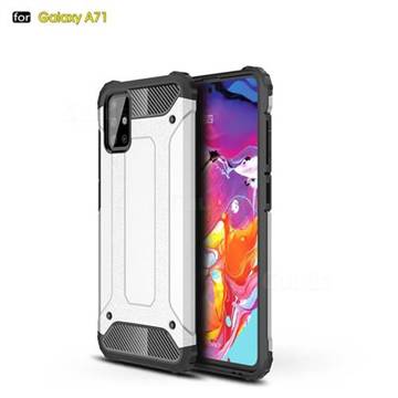 King Kong Armor Premium Shockproof Dual Layer Rugged Hard Cover for Samsung Galaxy A71 4G - White
