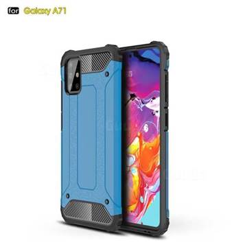 King Kong Armor Premium Shockproof Dual Layer Rugged Hard Cover for Samsung Galaxy A71 4G - Sky Blue