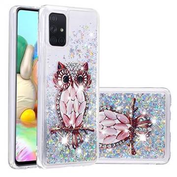 Seashell Owl Dynamic Liquid Glitter Quicksand Soft TPU Case for Samsung Galaxy A71 4G