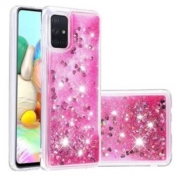 Dynamic Liquid Glitter Quicksand Sequins TPU Phone Case for Samsung Galaxy A71 4G - Rose