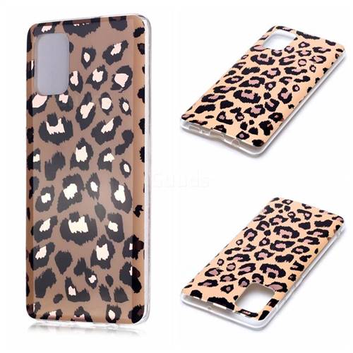Leopard Galvanized Rose Gold Marble Phone Back Cover for Samsung Galaxy A71 4G