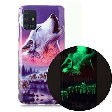 Wolf Howling Noctilucent Soft TPU Back Cover for Samsung Galaxy A71 4G