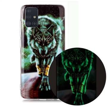 Wolf King Noctilucent Soft TPU Back Cover for Samsung Galaxy A71 4G