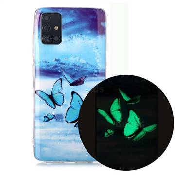 Flying Butterflies Noctilucent Soft TPU Back Cover for Samsung Galaxy A71 4G