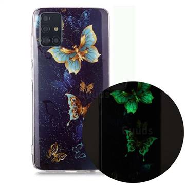 Golden Butterflies Noctilucent Soft TPU Back Cover for Samsung Galaxy A71 4G
