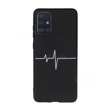 Electrocardiogram Chalk Drawing Matte Black TPU Phone Cover for Samsung Galaxy A71 4G