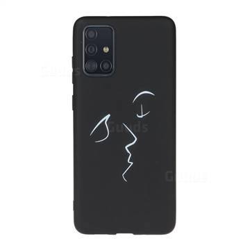 Smiley Chalk Drawing Matte Black TPU Phone Cover for Samsung Galaxy A71 4G