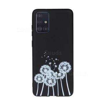 Dandelion Chalk Drawing Matte Black TPU Phone Cover for Samsung Galaxy A71 4G