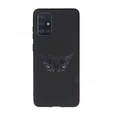 Wings Chalk Drawing Matte Black TPU Phone Cover for Samsung Galaxy A71 4G