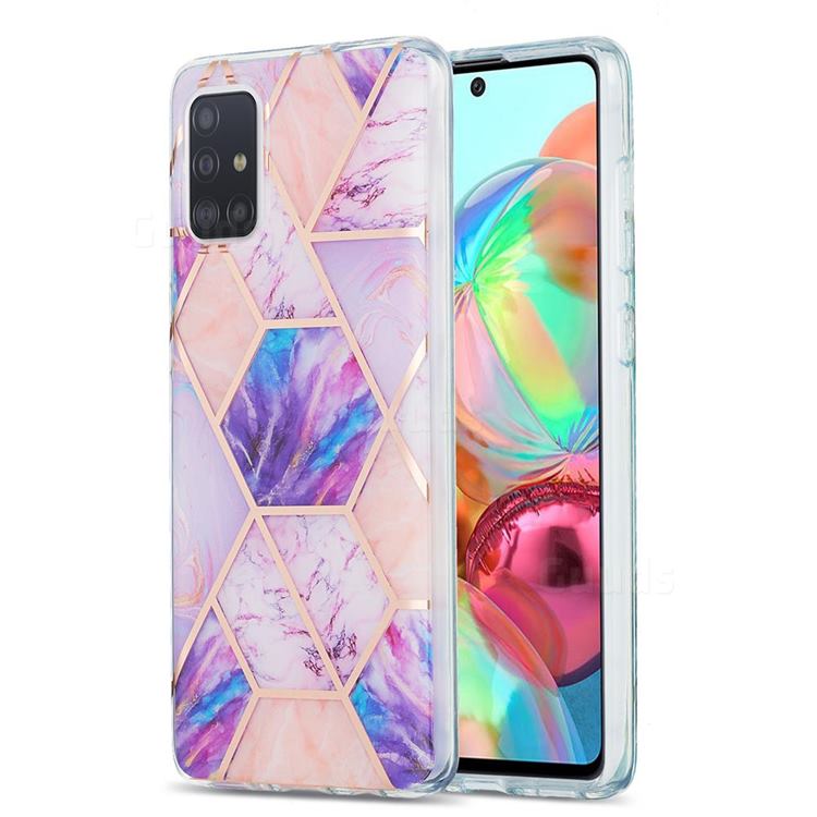 Purple Dream Marble Pattern Galvanized Electroplating Protective Case Cover for Samsung Galaxy A71 4G
