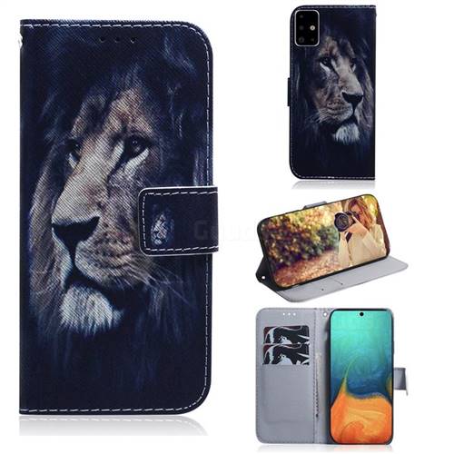 Lion Face PU Leather Wallet Case for Samsung Galaxy A71 4G