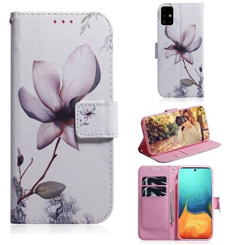 Magnolia Flower PU Leather Wallet Case for Samsung Galaxy A71 4G