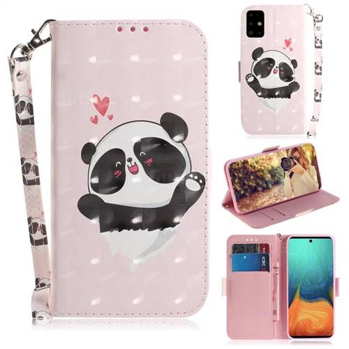 Heart Cat 3D Painted Leather Wallet Phone Case for Samsung Galaxy A71 4G