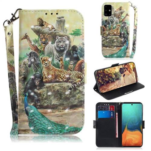 Beast Zoo 3D Painted Leather Wallet Phone Case for Samsung Galaxy A71 4G
