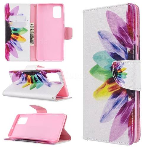 Seven-color Flowers Leather Wallet Case for Samsung Galaxy A71 4G