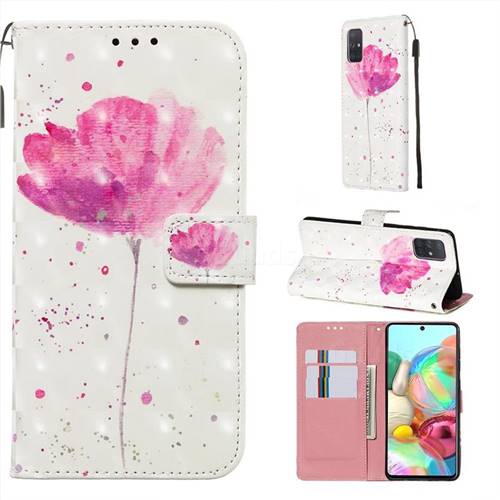 Watercolor 3D Painted Leather Wallet Case for Samsung Galaxy A71 4G