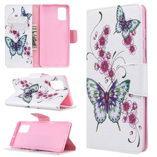 Peach Butterflies Leather Wallet Case for Samsung Galaxy A71 4G