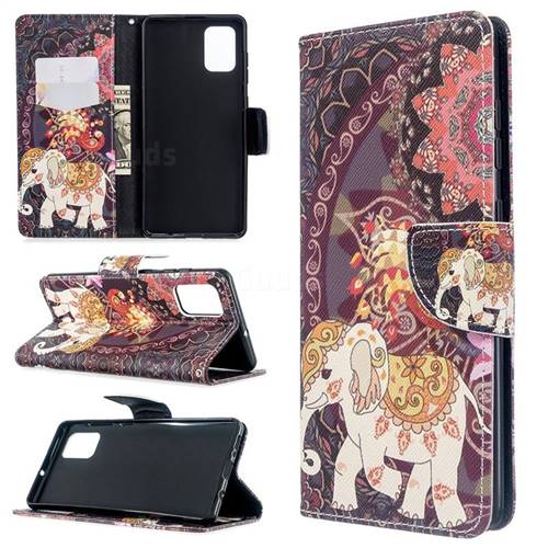 Totem Flower Elephant Leather Wallet Case for Samsung Galaxy A71 4G