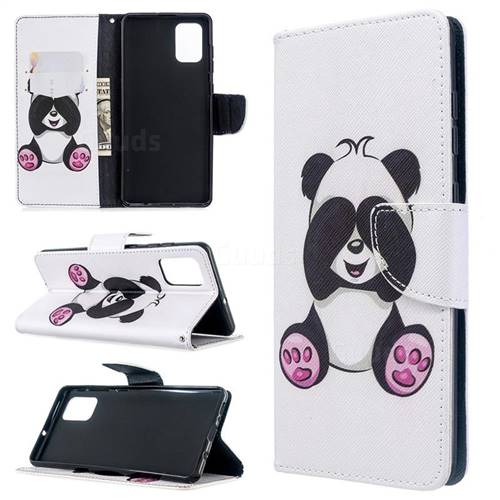 Lovely Panda Leather Wallet Case for Samsung Galaxy A71 4G