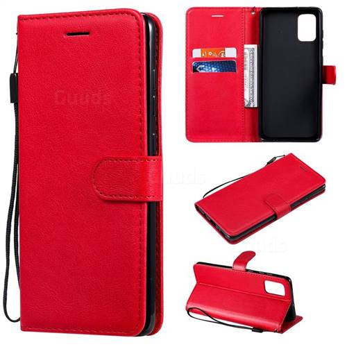 Retro Greek Classic Smooth PU Leather Wallet Phone Case for Samsung Galaxy A71 4G - Red