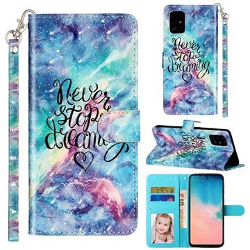 Blue Starry Sky 3D Leather Phone Holster Wallet Case for Samsung