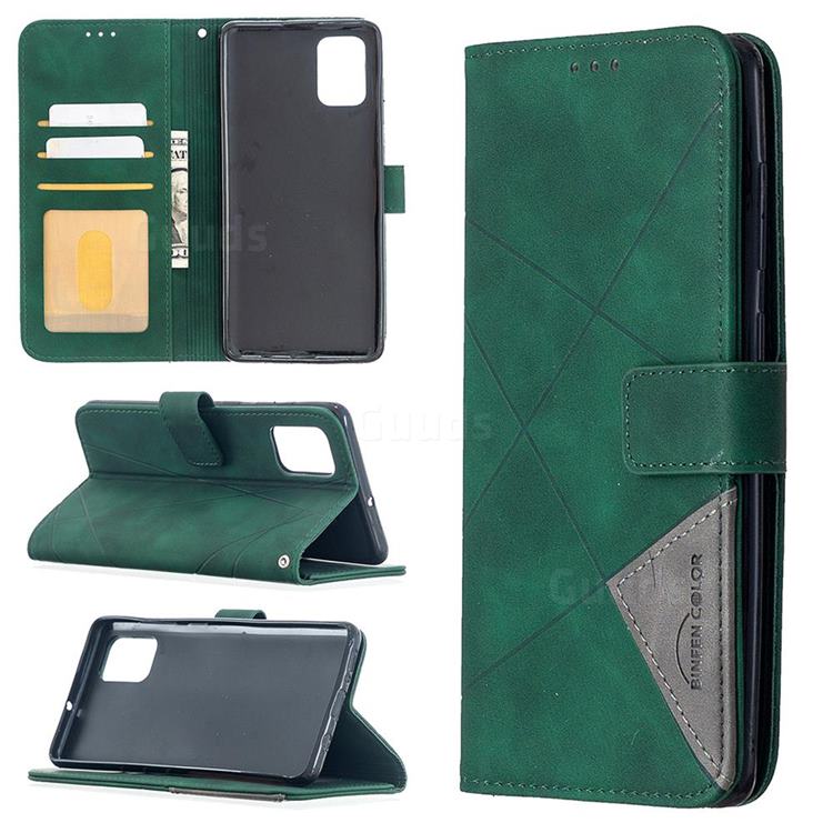 Binfen Color BF05 Prismatic Slim Wallet Flip Cover for Samsung Galaxy A71 4G - Green