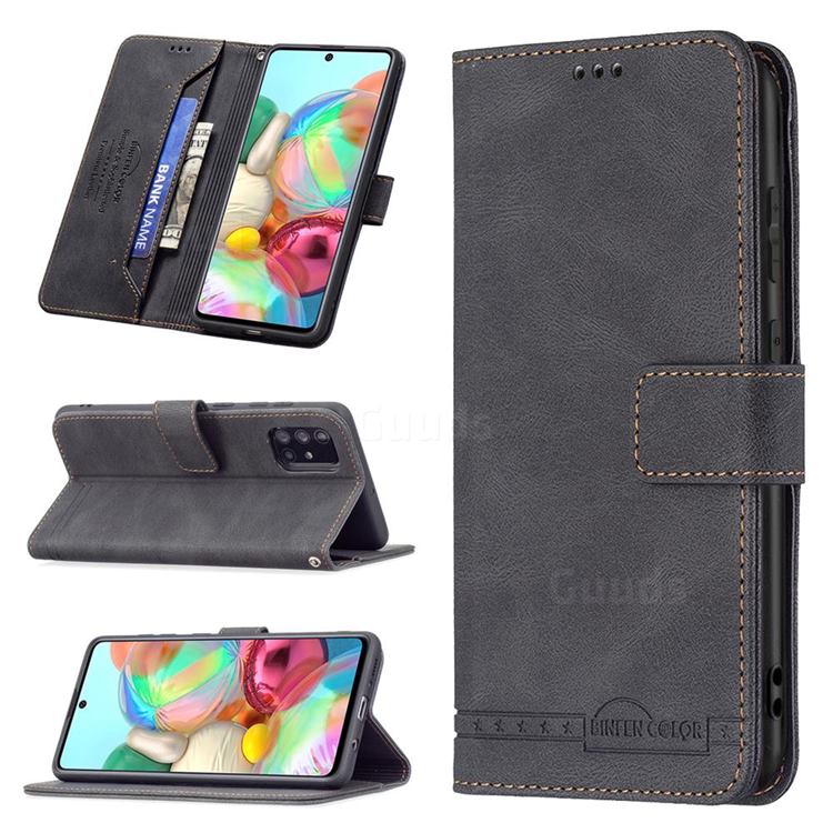 Binfen Color RFID Blocking Leather Wallet Case for Samsung Galaxy A71 4G - Black