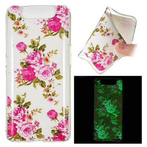 Peony Noctilucent Soft TPU Back Cover for Samsung Galaxy A80 A90