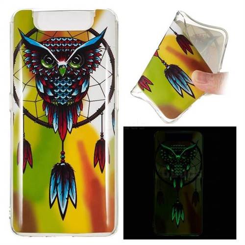 Owl Wind Chimes Noctilucent Soft TPU Back Cover for Samsung Galaxy A80 A90
